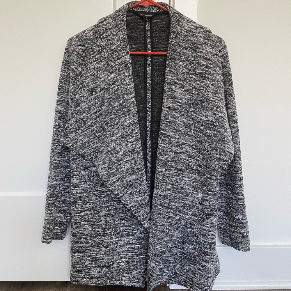 Club Monaco Black and White Oversized Sweater Jacket